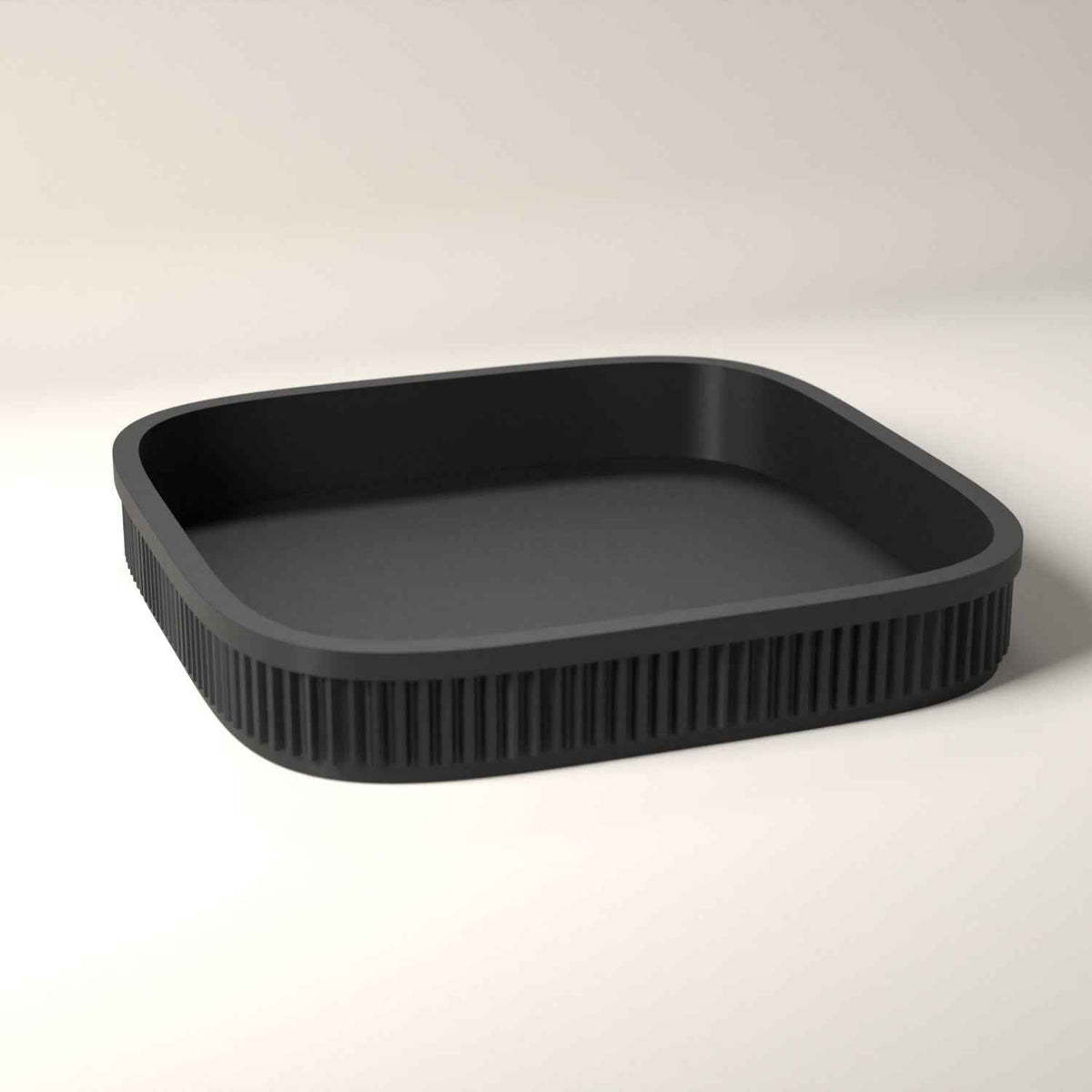 Dice Rolling Tray, Ribbed Tabletop Organiser for Board Games and RPGs in black