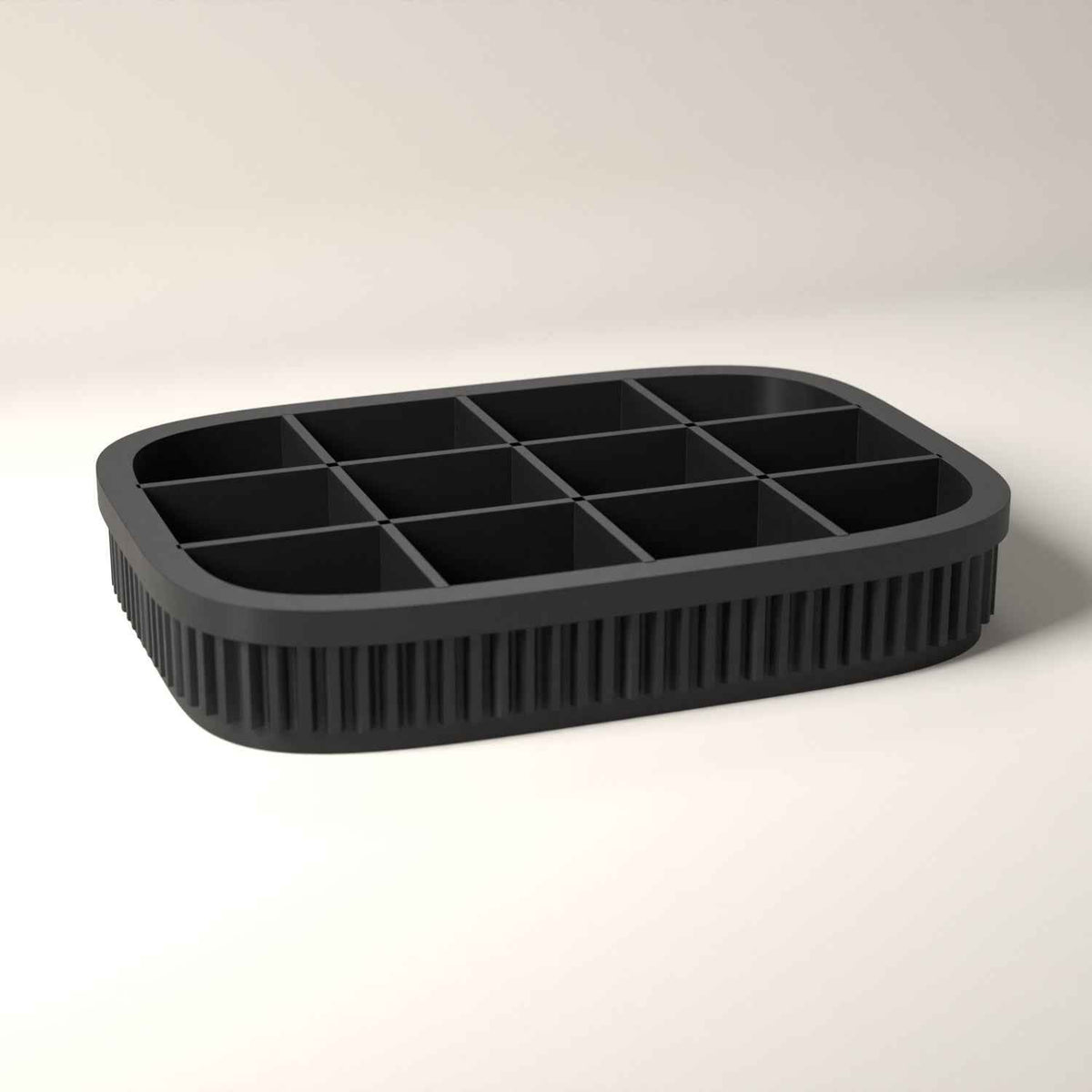 Earring Tray, Ribbed Jewellery Organiser for Studs and Small Earrings in black