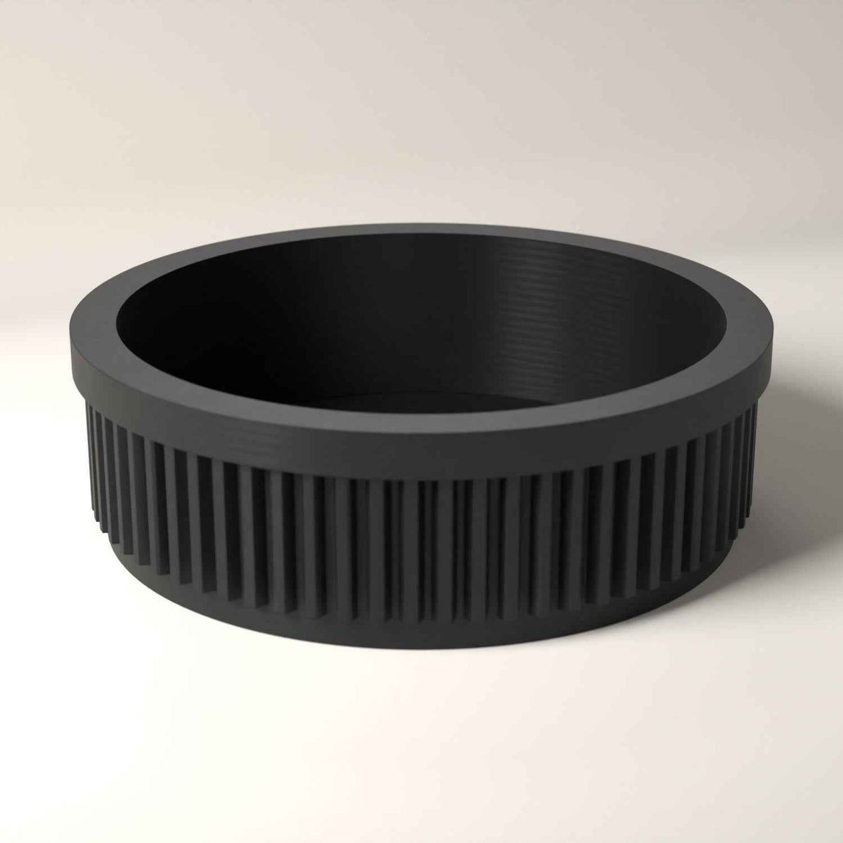 Ribbed Ring Holder Dish - Small Jewellery Tray for Rings and Studs in black