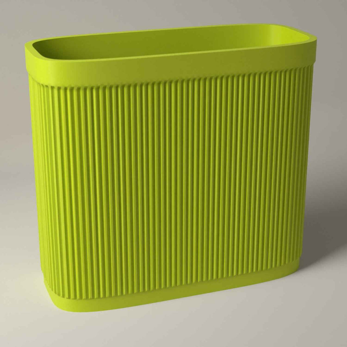 Ribbed Magazine Rack for Upright Magazine and Book Storage in bright green