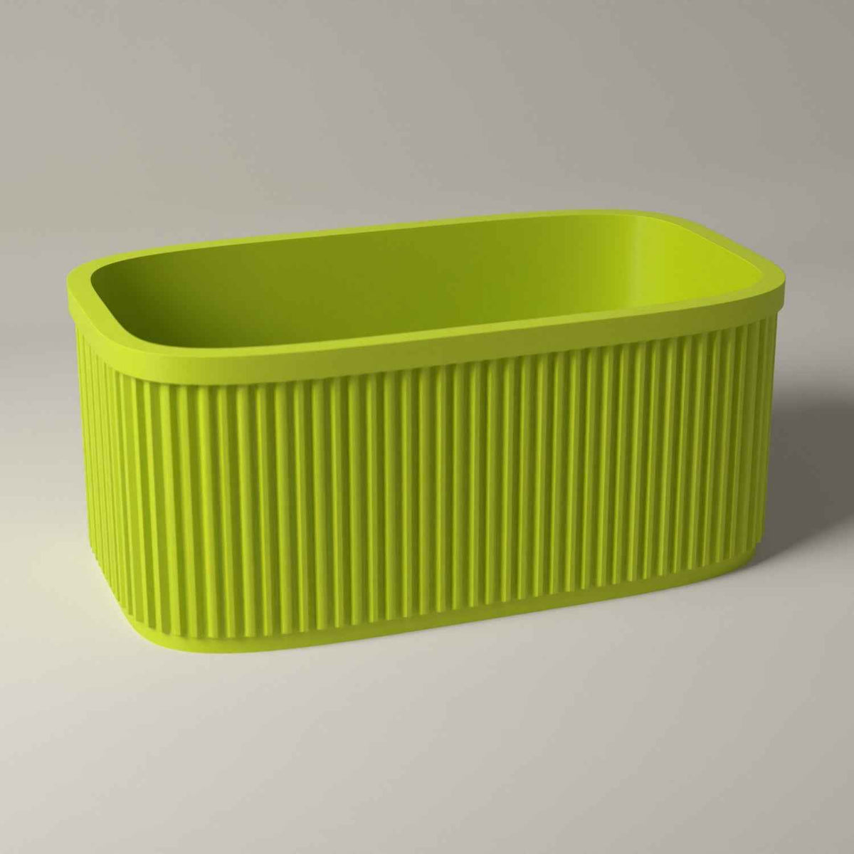 Spice Jar Caddy, Ribbed Kitchen Counter Organiser in bright green