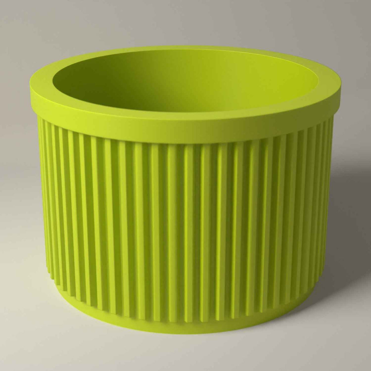 Ribbed Lip Balm Holder Pot for Dressing Table and Desk Storage in bright green