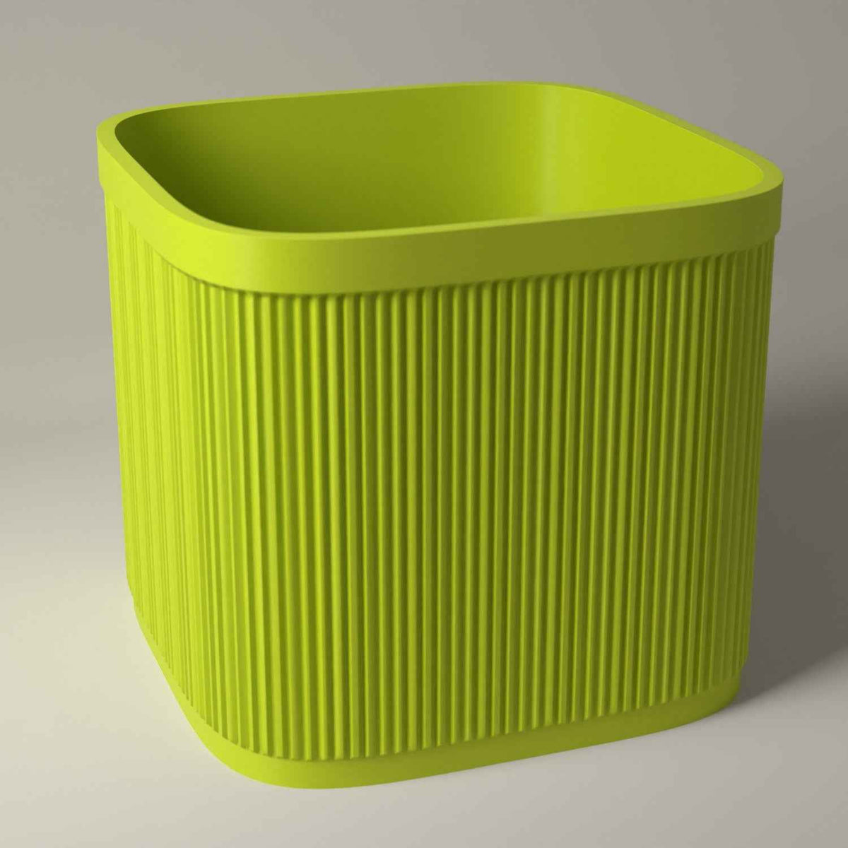 7 Inch Vinyl Record Crate, Ribbed Storage for Singles in bright green