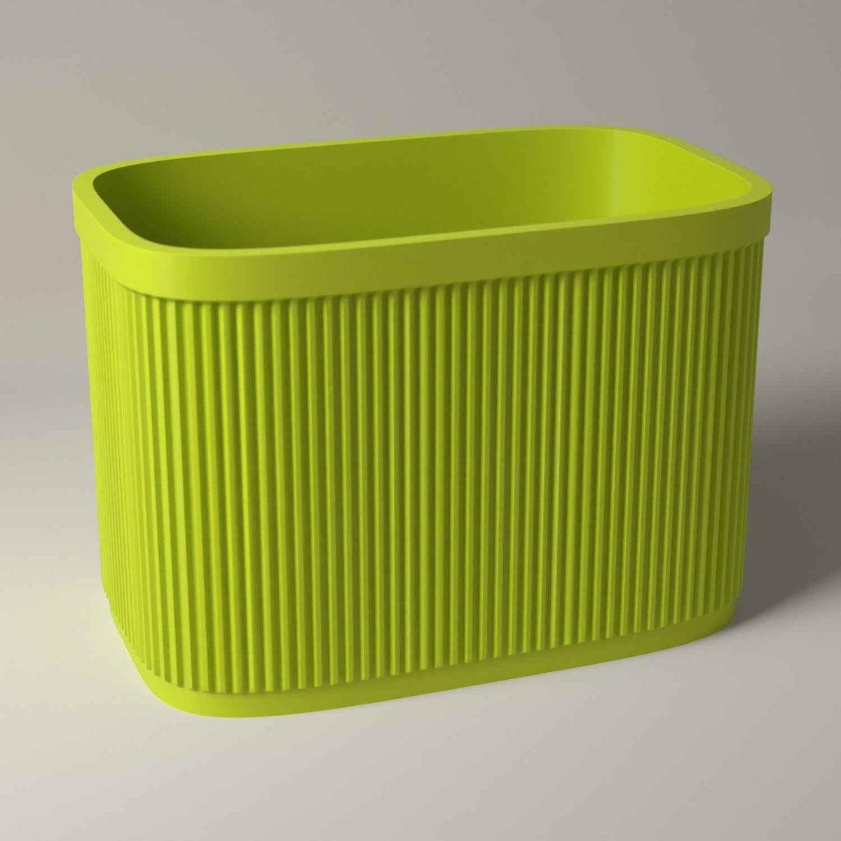 Ribbed 7 Inch Record Holder for Vinyl Singles - Open Record Storage in bright green