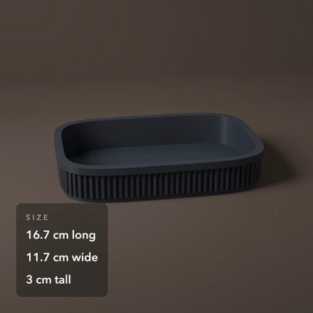 Ribbed Catch All Tray in Ribbed Catch All Tray, size