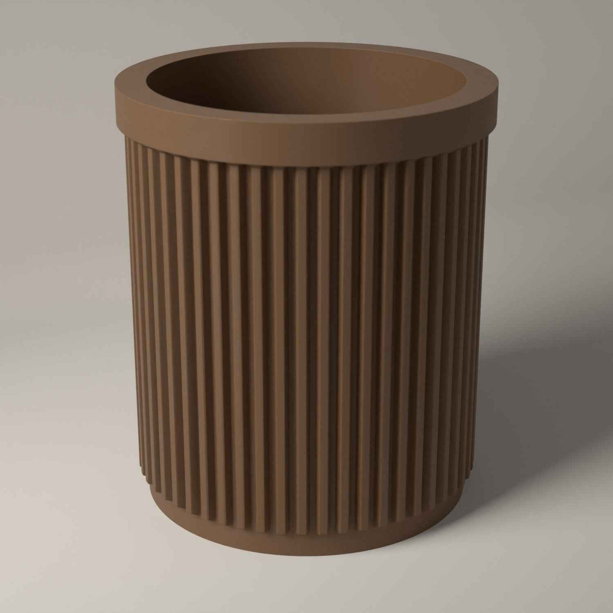 Ribbed Glasses Holder Stand for Bedside or Desk Storage in cocoa brown