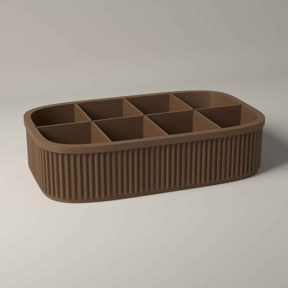 Ribbed Coffee Pod Organiser for Countertop Capsule Storage in cocoa brown