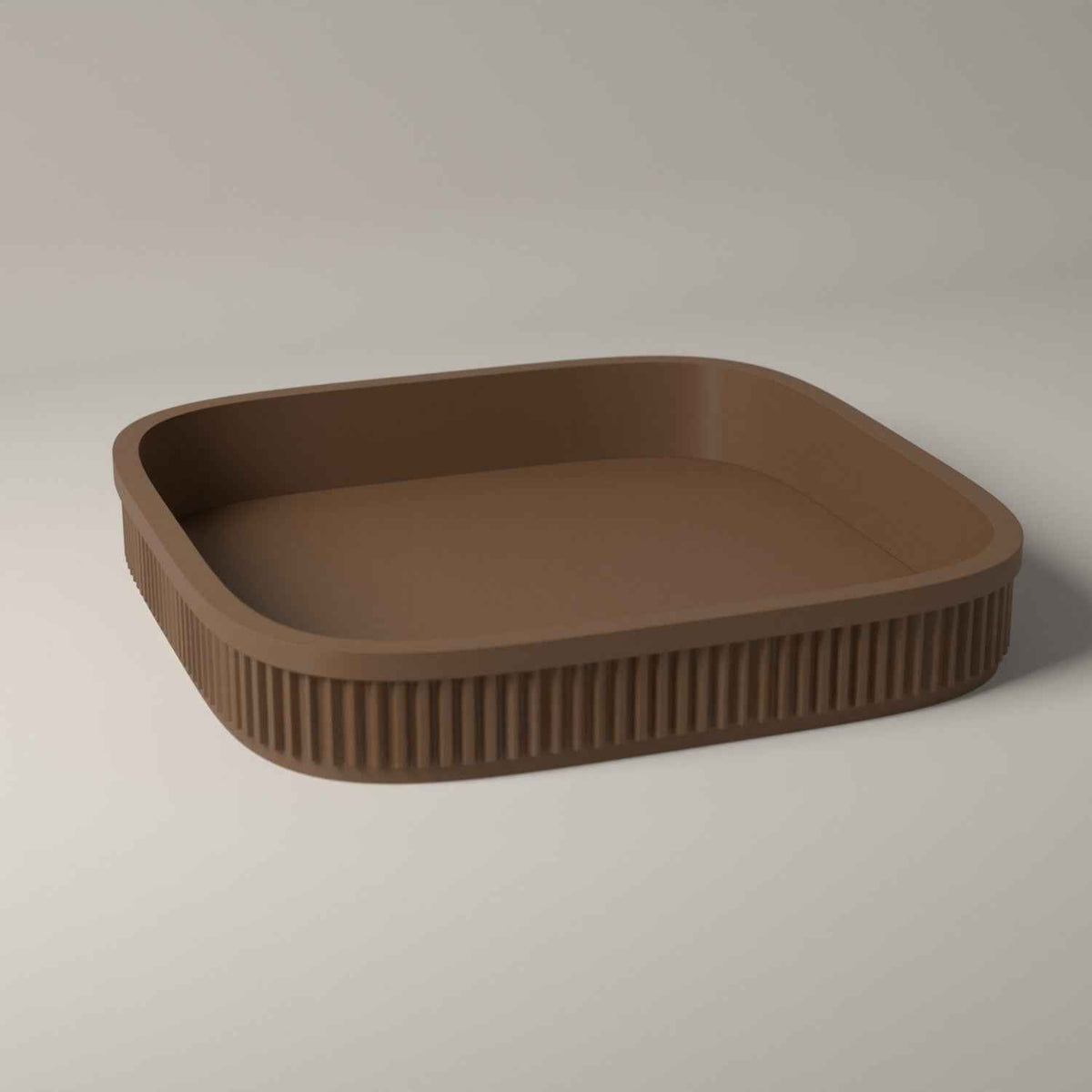 Dice Rolling Tray, Ribbed Tabletop Organiser for Board Games and RPGs in cocoa brown