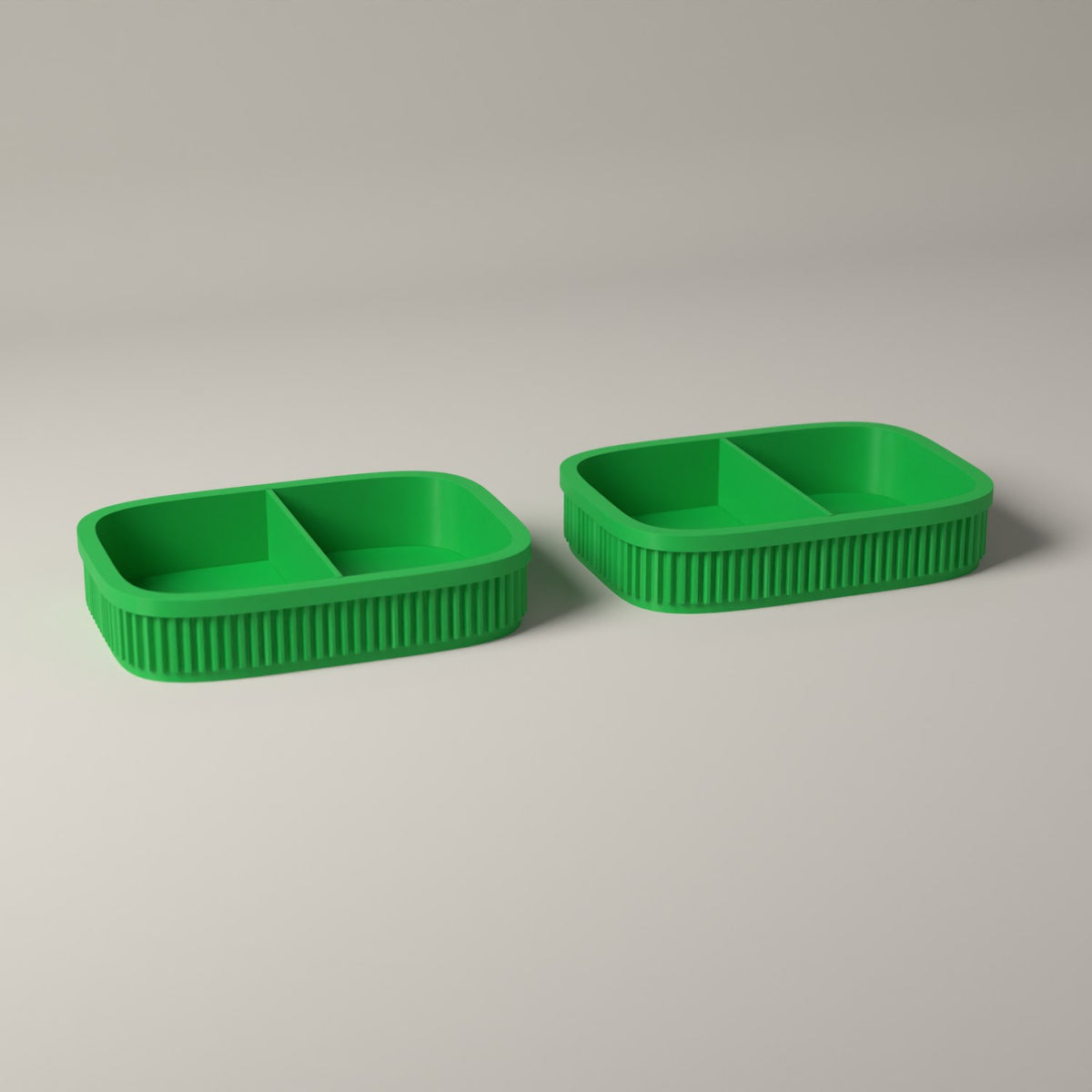 Coin Trays Set of 2, Ribbed Catch-All Dishes for Loose Change in forest green