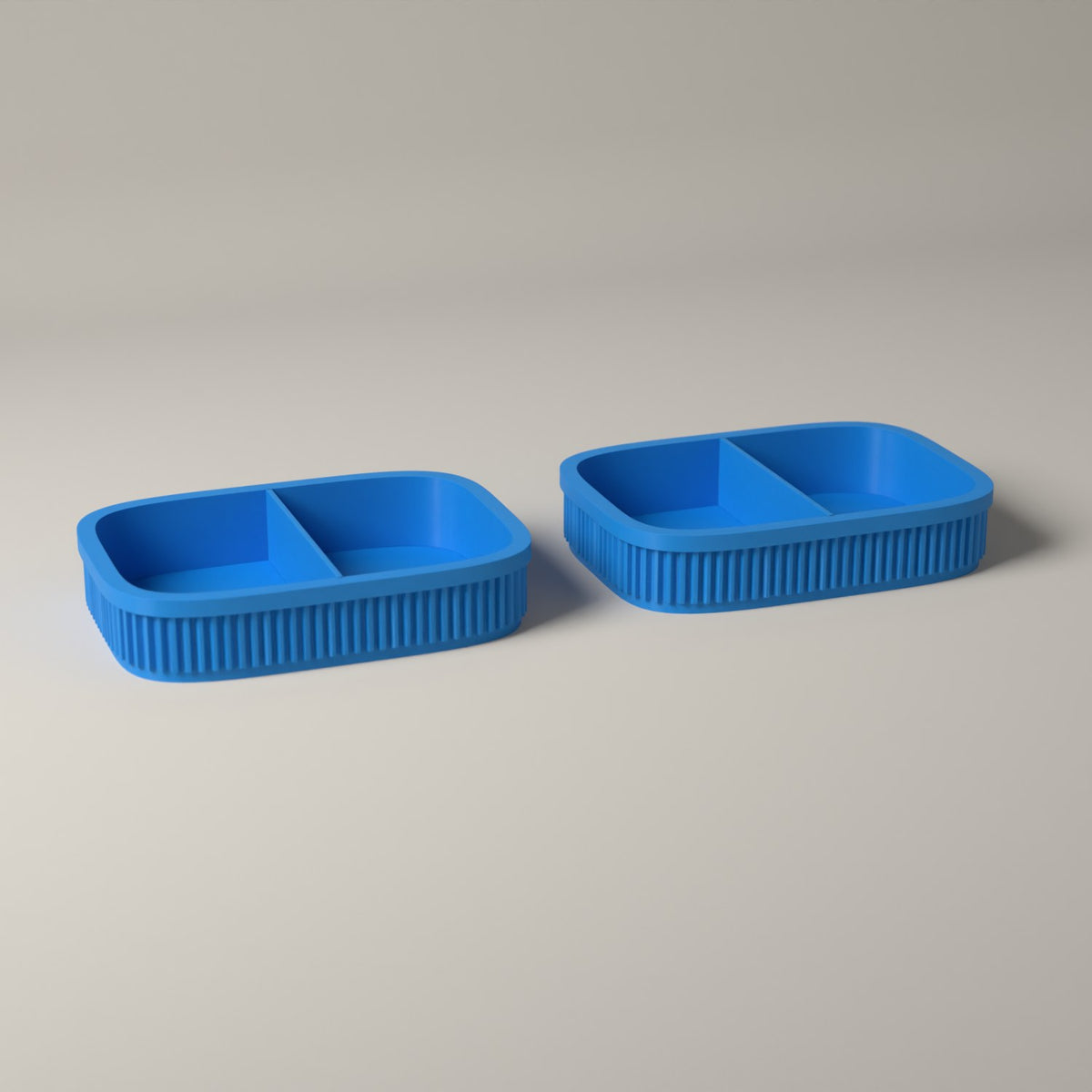 Coin Trays Set of 2, Ribbed Catch-All Dishes for Loose Change in cyan