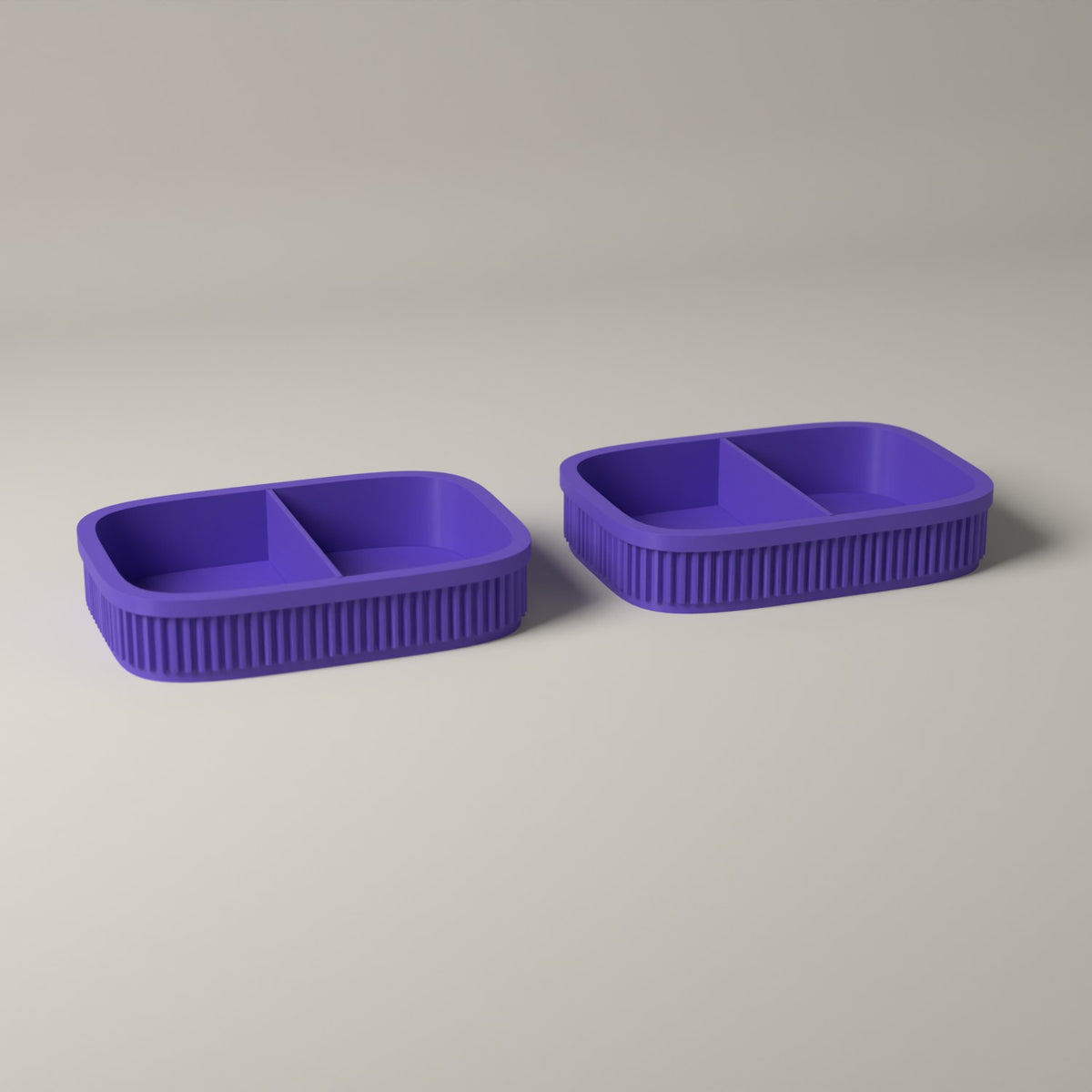 Coin Trays Set of 2, Ribbed Catch-All Dishes for Loose Change in purple