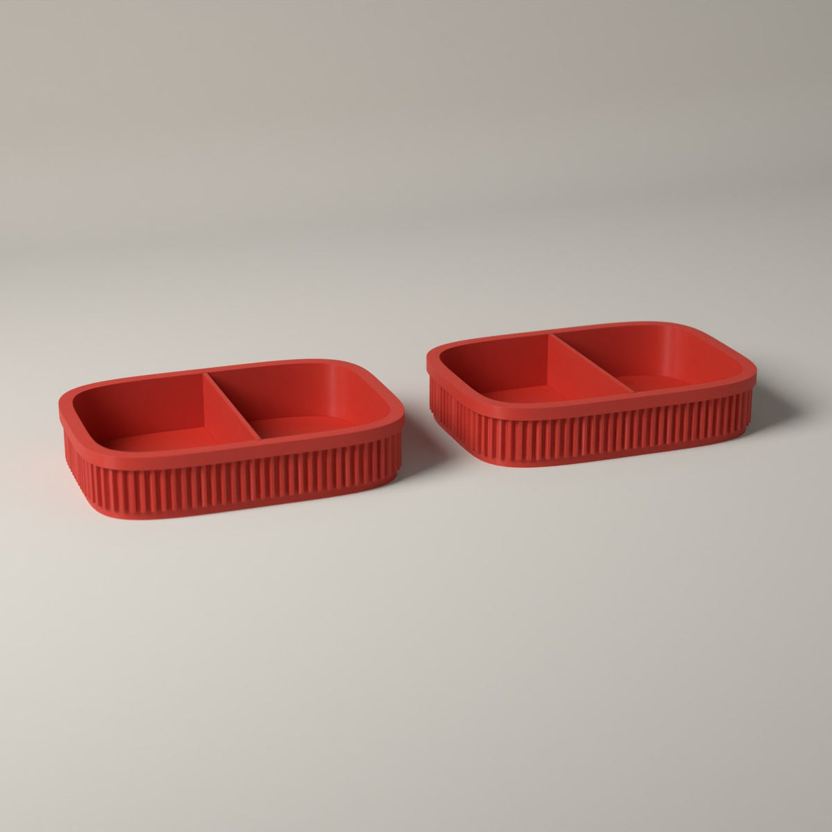 Coin Trays Set of 2, Ribbed Catch-All Dishes for Loose Change in red