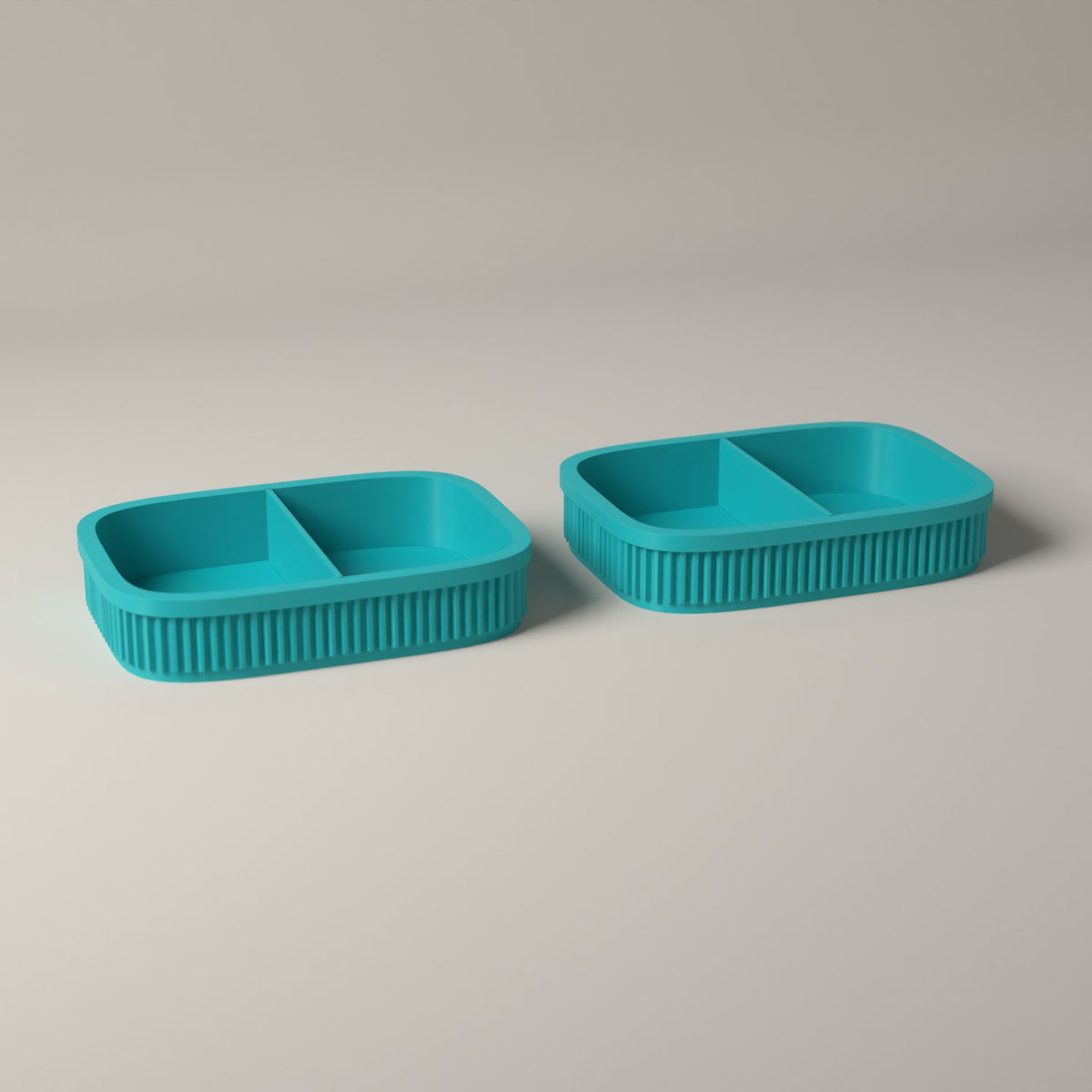 Coin Trays Set of 2, Ribbed Catch-All Dishes for Loose Change in turquoise