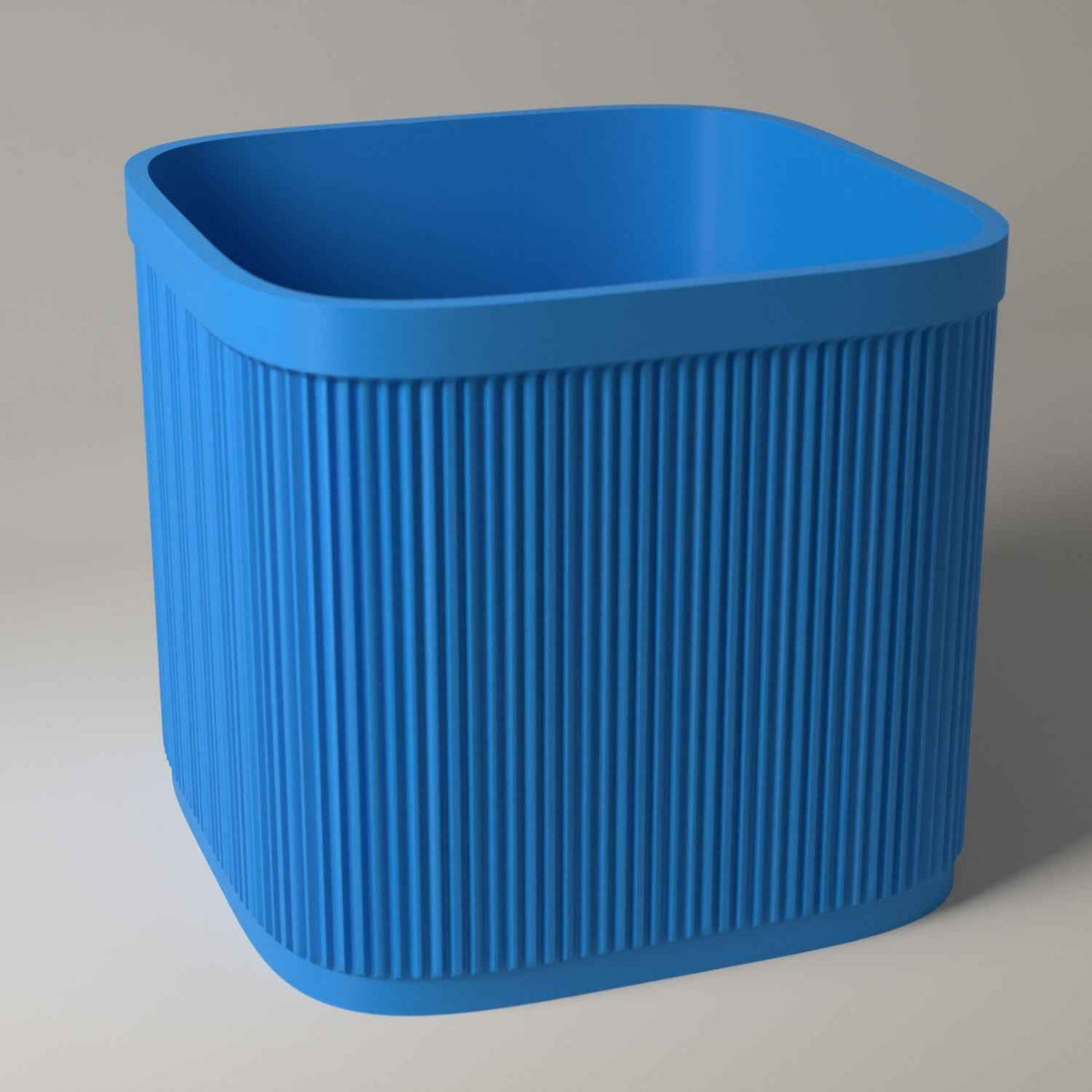 7 Inch Vinyl Record Crate, Ribbed Storage for Singles in cyan
