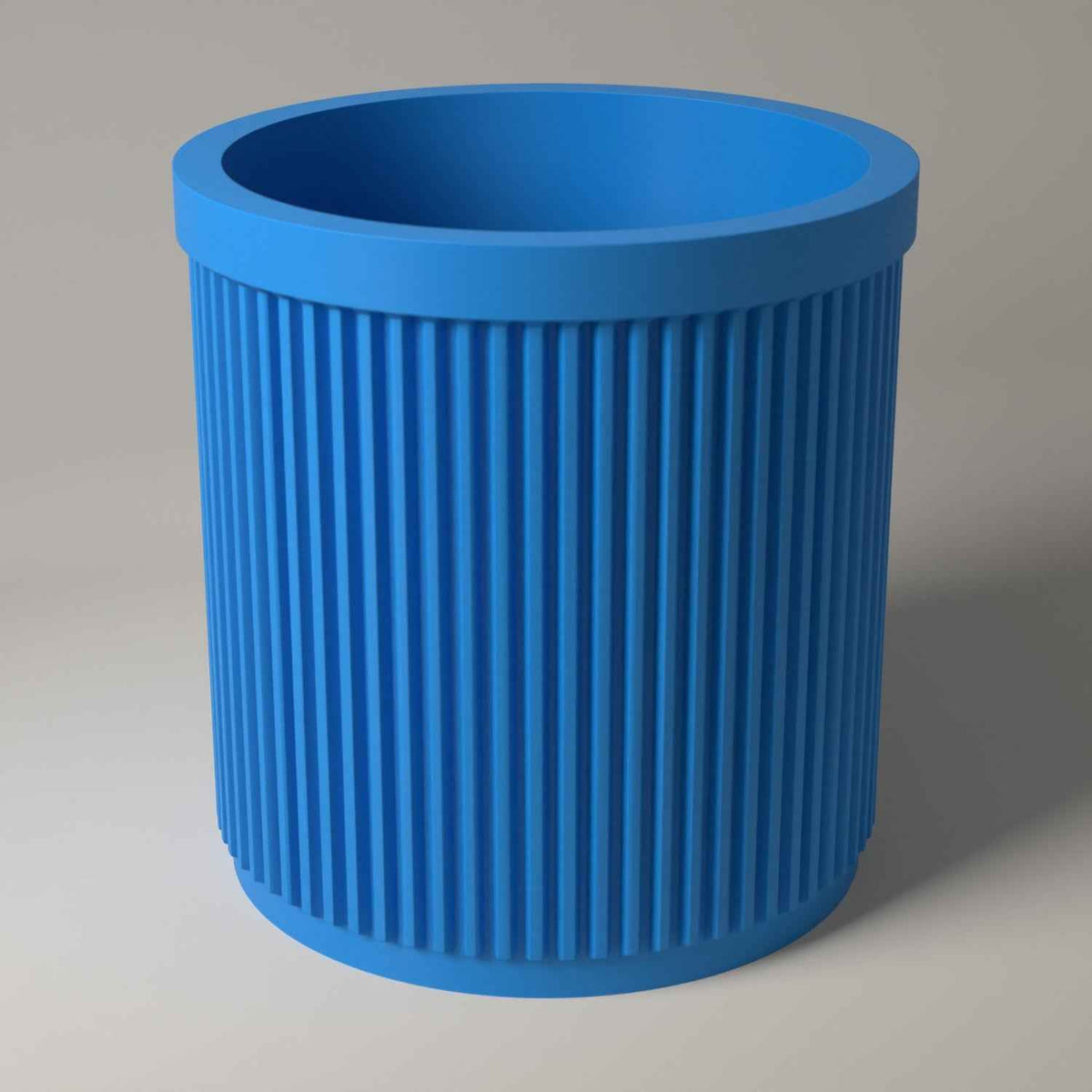 Pencil Pot, Ribbed Desktop Holder for Pens, Pencils and Markers in cyan