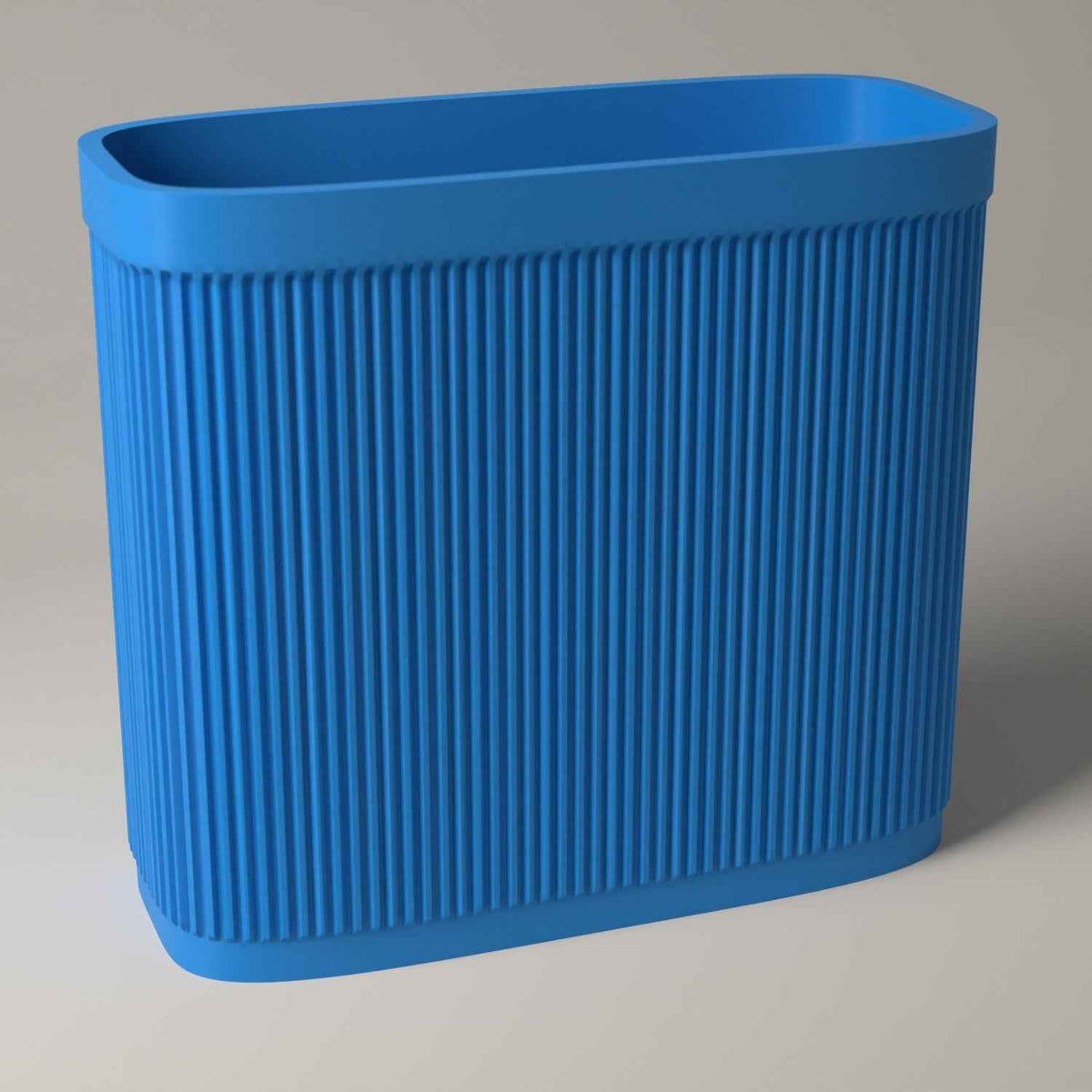 Ribbed Magazine Rack for Upright Magazine and Book Storage in cyan