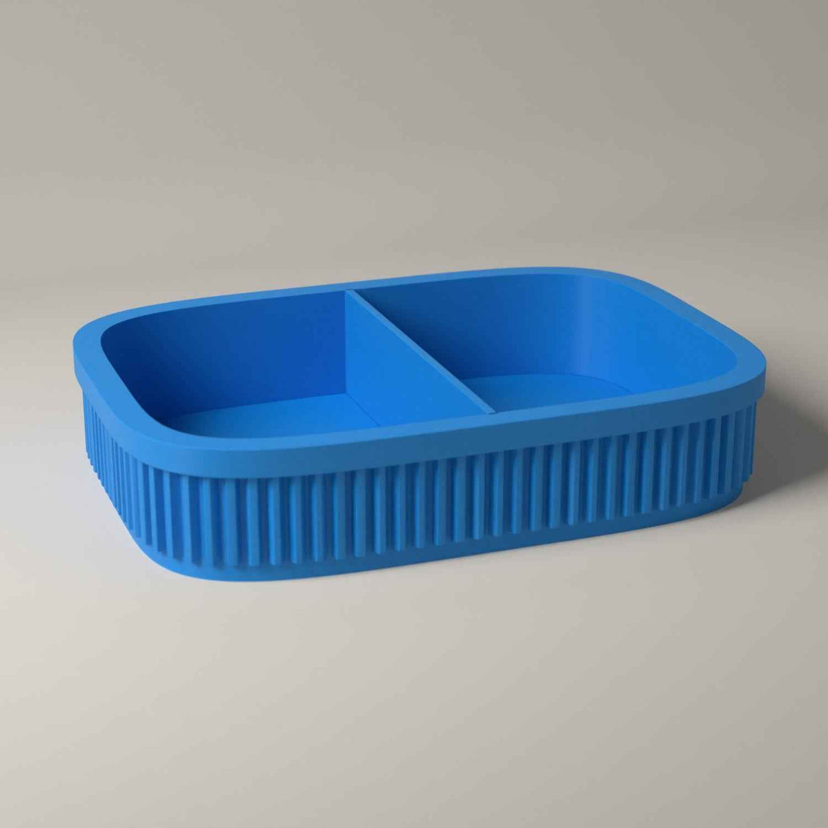 Ribbed Coin and Money Tray - Small Catch All for Keys and Loose Change in cyan