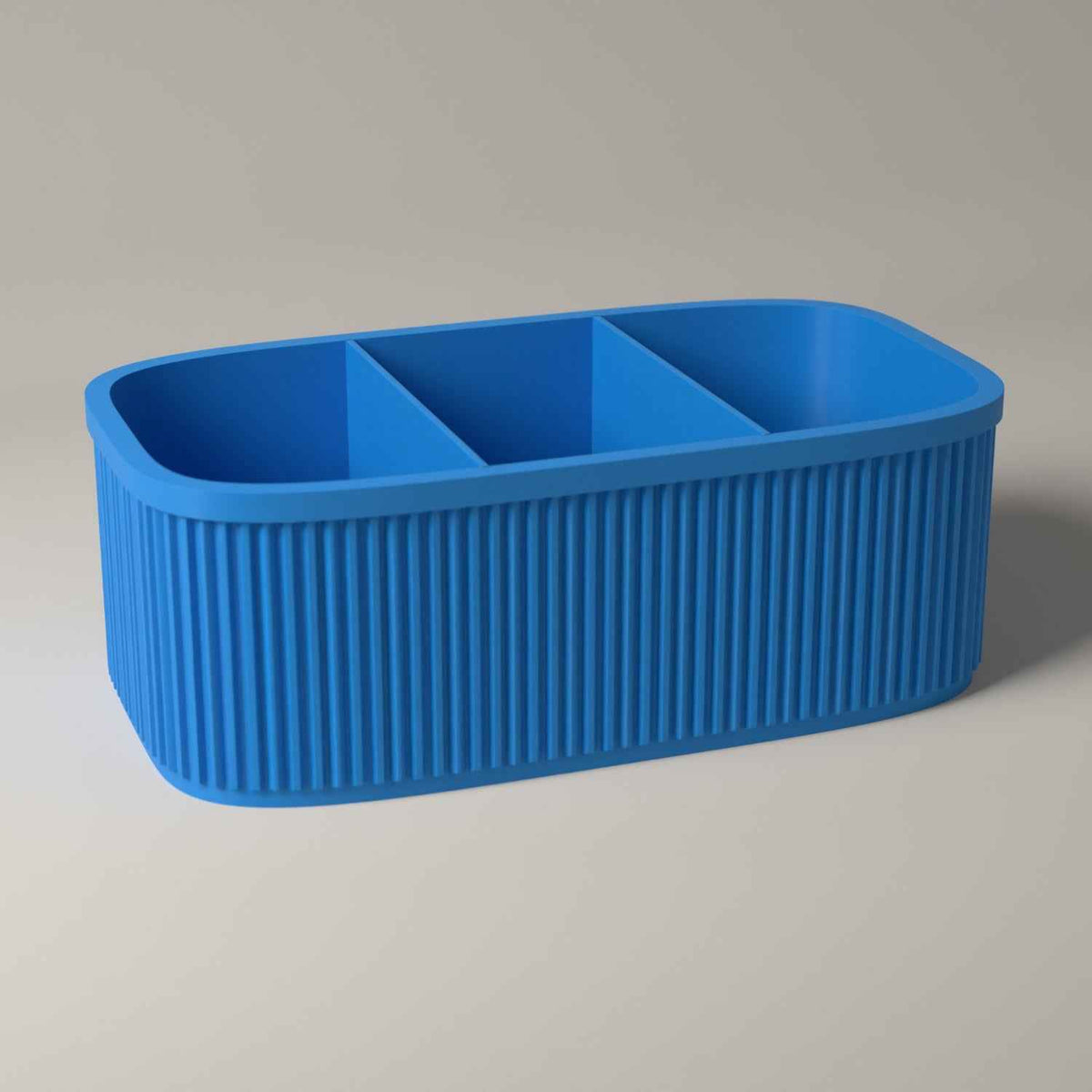 Ribbed Teacher Desk Caddy - Classroom Stationery Storage Organiser in cyan