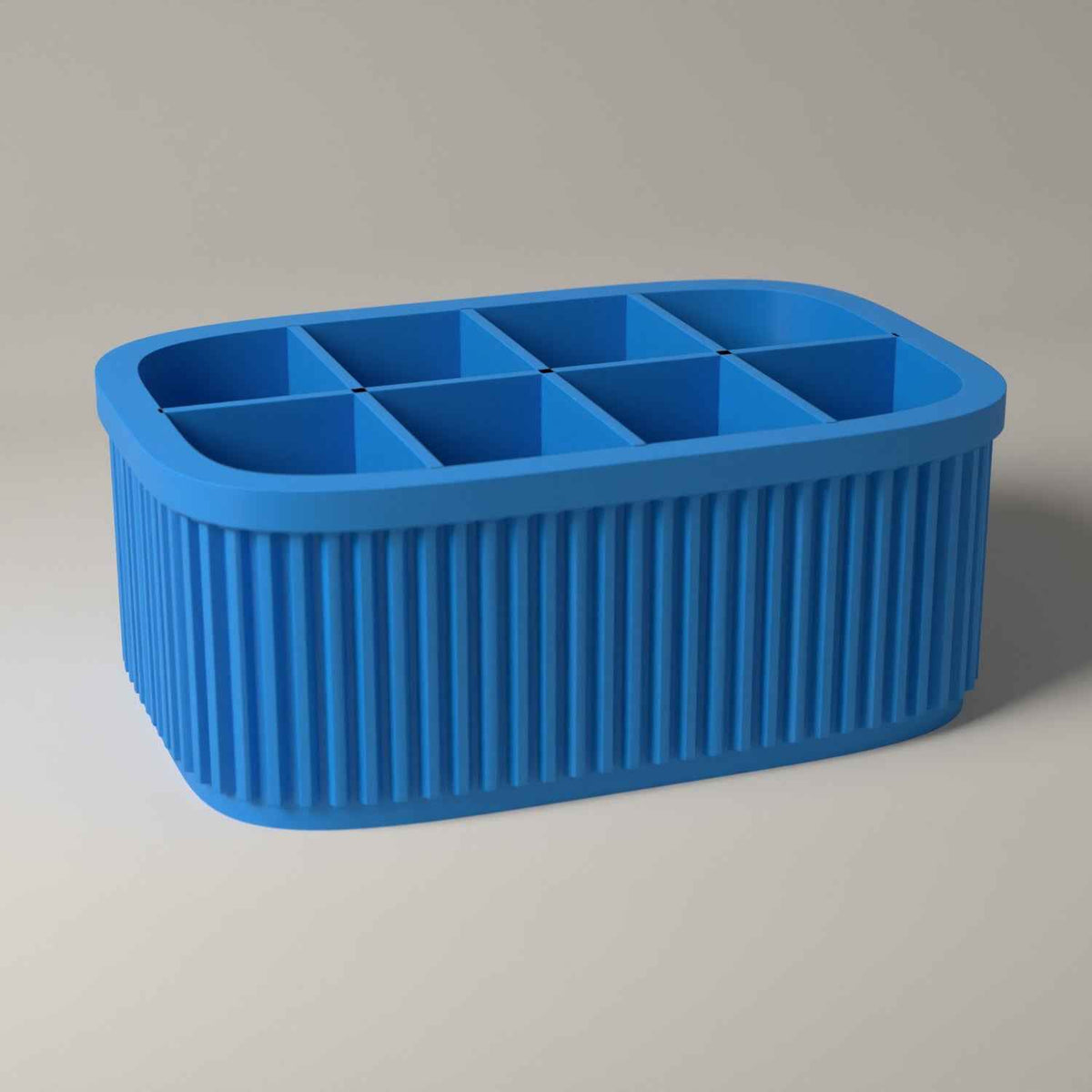 Lipstick Holder, Ribbed Makeup Organiser for a Dressing Table in cyan