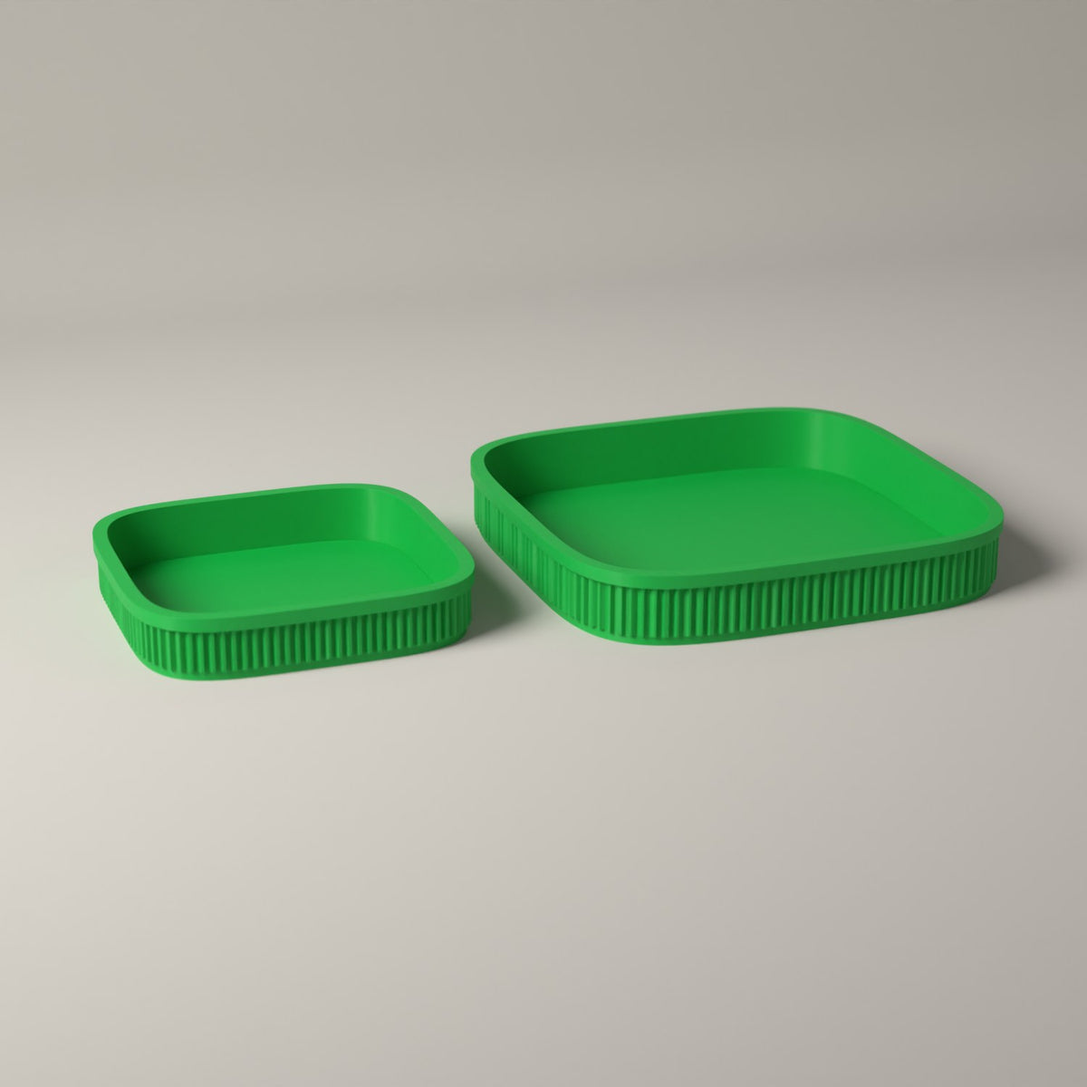 Dice Trays Set of 2, Ribbed Rolling Trays for Tabletop Games in forest green