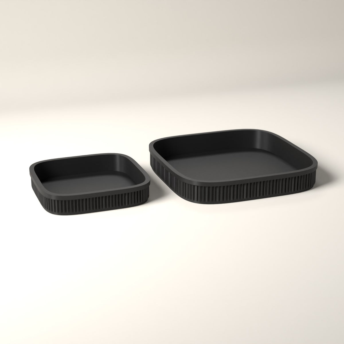 Dice Trays Set of 2, Ribbed Rolling Trays for Tabletop Games in black