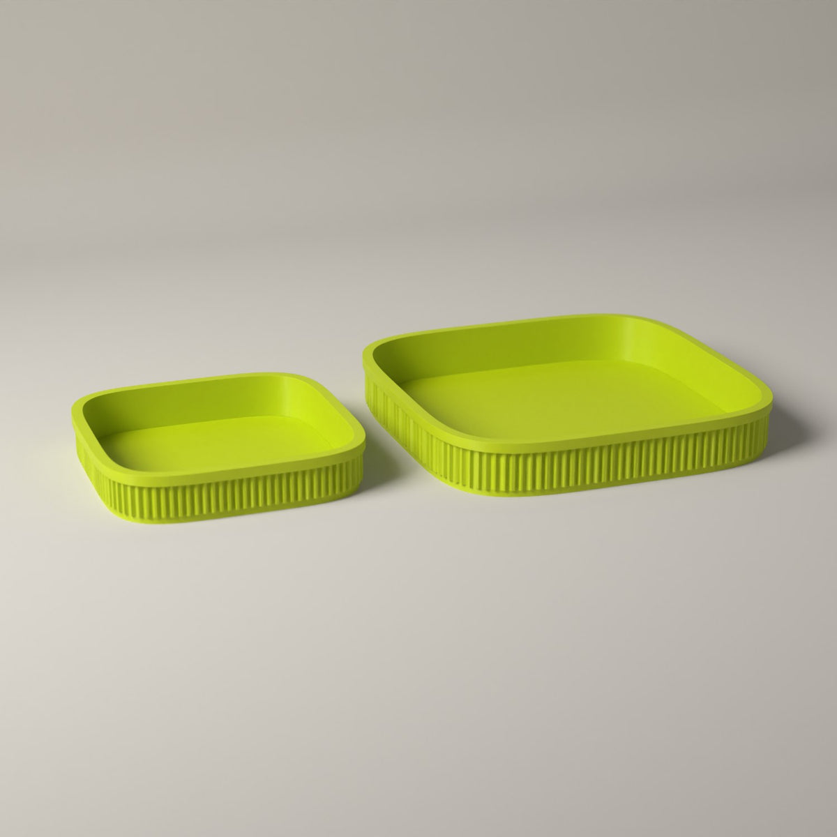 Dice Trays Set of 2, Ribbed Rolling Trays for Tabletop Games in bright green
