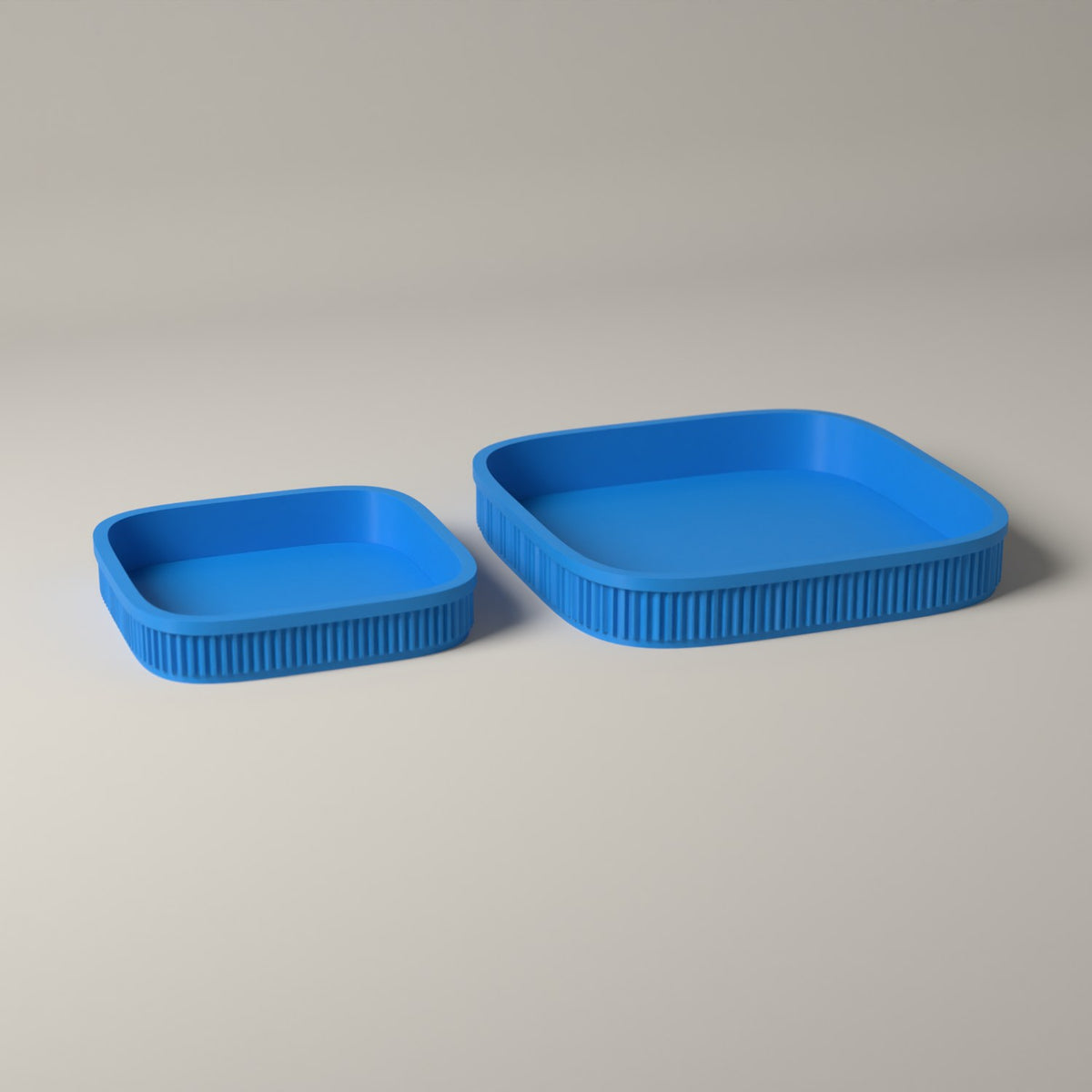 Dice Trays Set of 2, Ribbed Rolling Trays for Tabletop Games in cyan