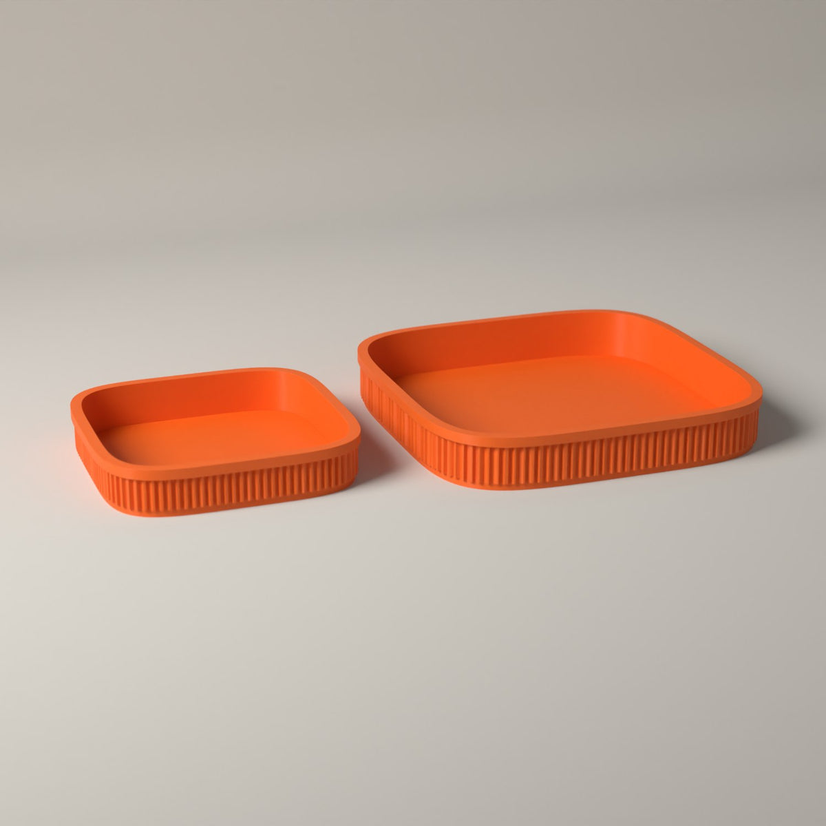 Dice Trays Set of 2, Ribbed Rolling Trays for Tabletop Games in orange
