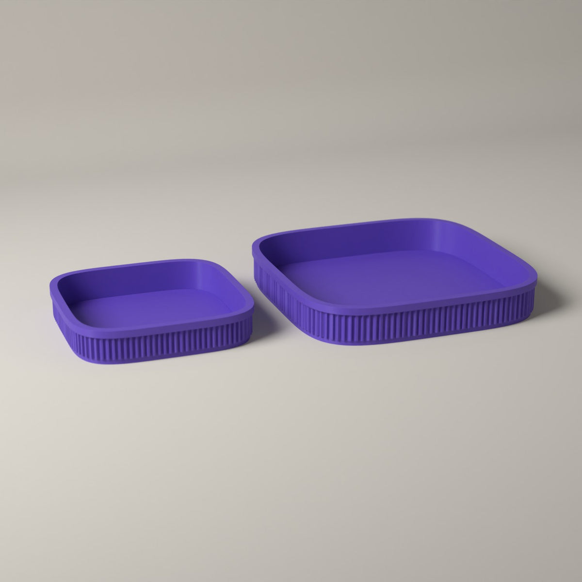 Dice Trays Set of 2, Ribbed Rolling Trays for Tabletop Games in purple