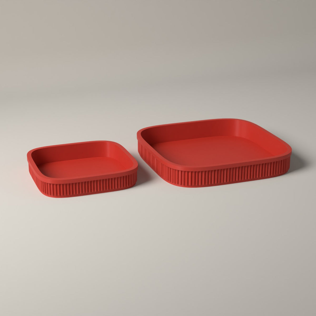 Dice Trays Set of 2, Ribbed Rolling Trays for Tabletop Games in red