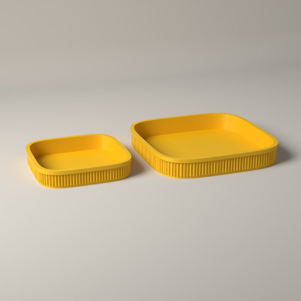 Dice Trays Set of 2, Ribbed Rolling Trays for Tabletop Games in sunflower yellow