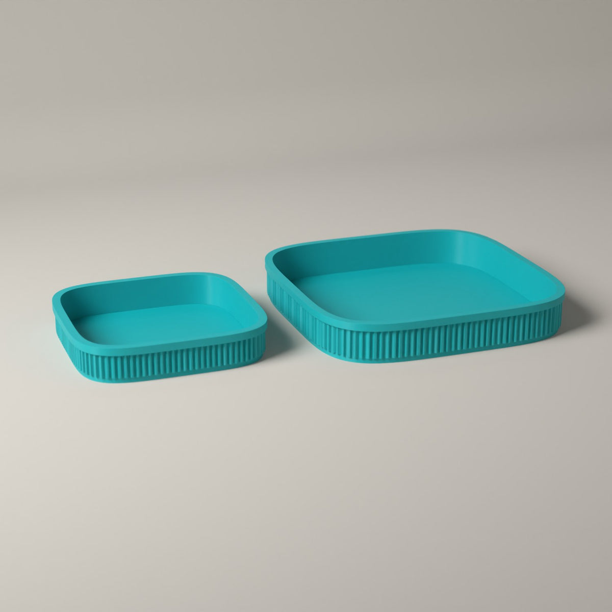 Dice Trays Set of 2, Ribbed Rolling Trays for Tabletop Games in turquoise