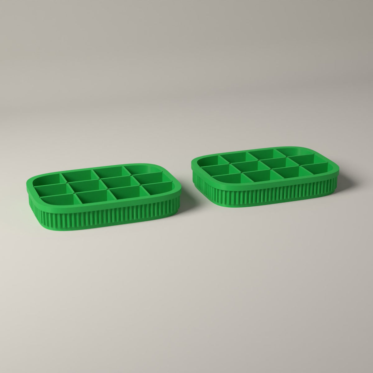 Earring Trays Set of 2, Ribbed Jewellery Organisers for Studs in forest green
