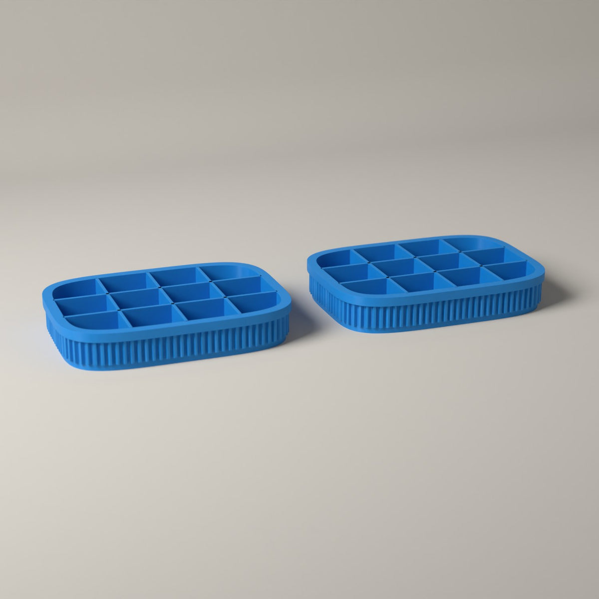 Earring Trays Set of 2, Ribbed Jewellery Organisers for Studs in cyan