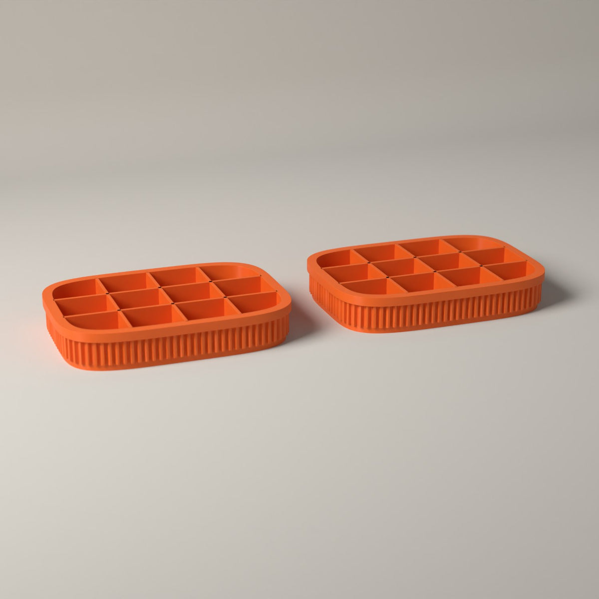 Earring Trays Set of 2, Ribbed Jewellery Organisers for Studs in orange