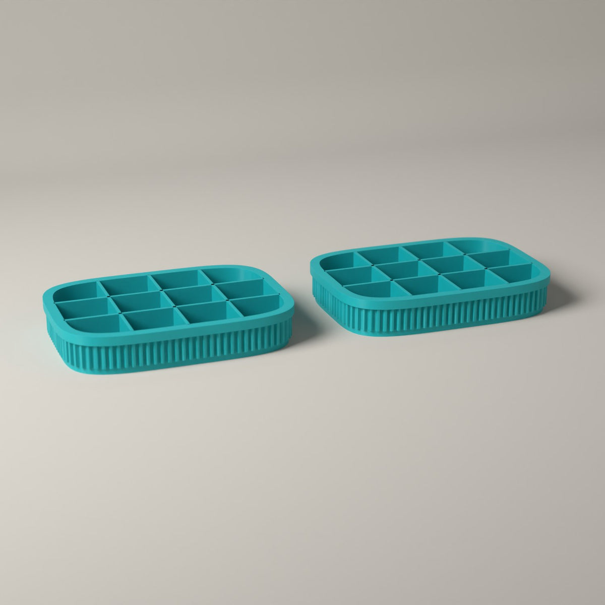 Earring Trays Set of 2, Ribbed Jewellery Organisers for Studs in turquoise