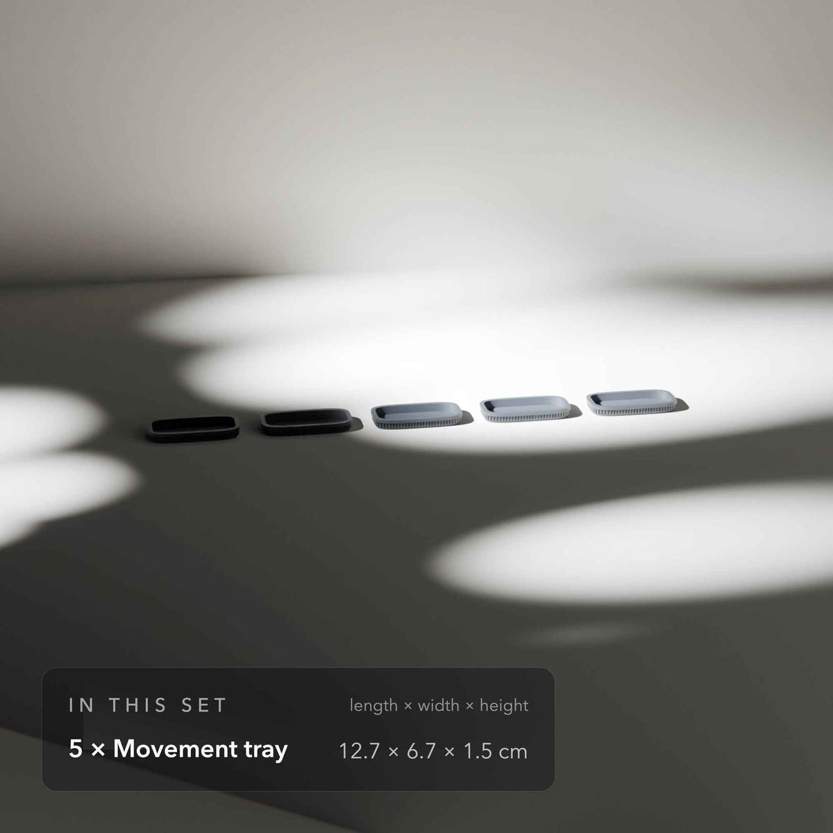 Ribbed Miniature Movement Trays for Tabletop Wargaming, Set of 5