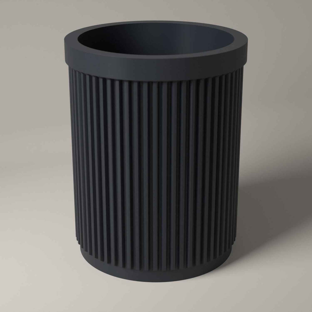 Ribbed Makeup Brush Holder - Upright Storage for Your Dressing Table in grey