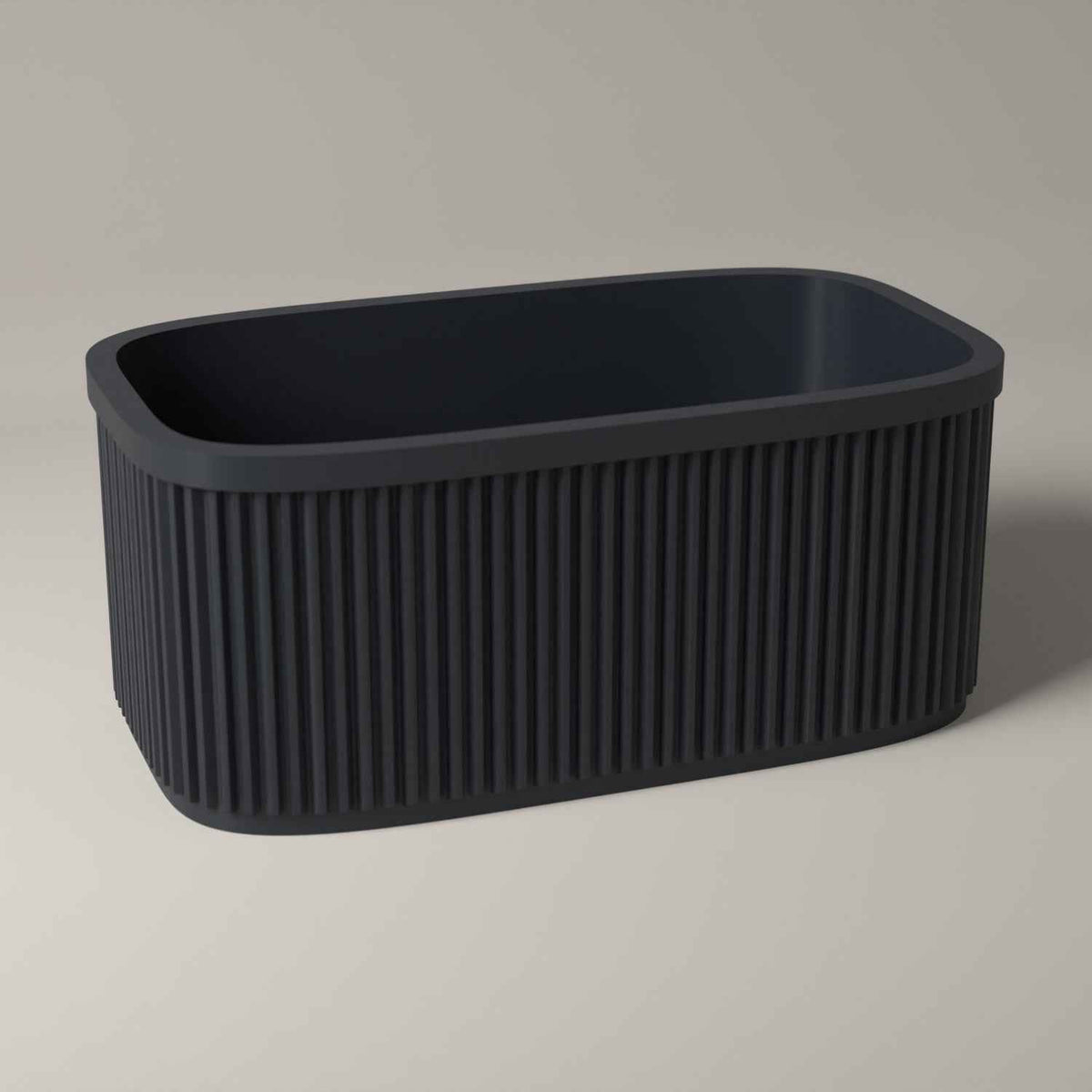 Spice Jar Caddy, Ribbed Kitchen Counter Organiser in grey