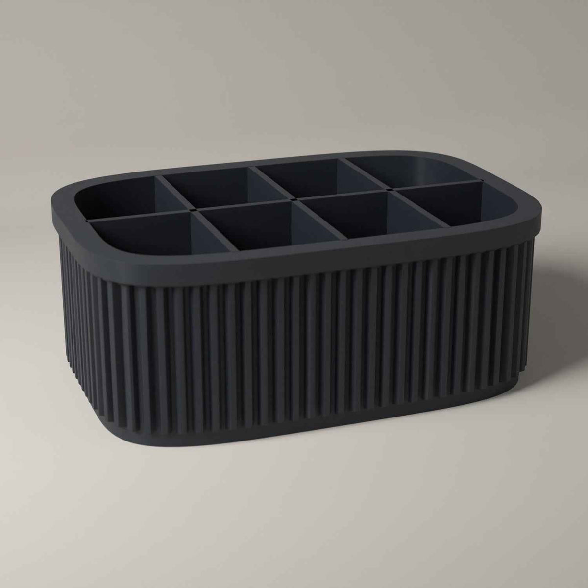 Lipstick Holder, Ribbed Makeup Organiser for a Dressing Table in grey