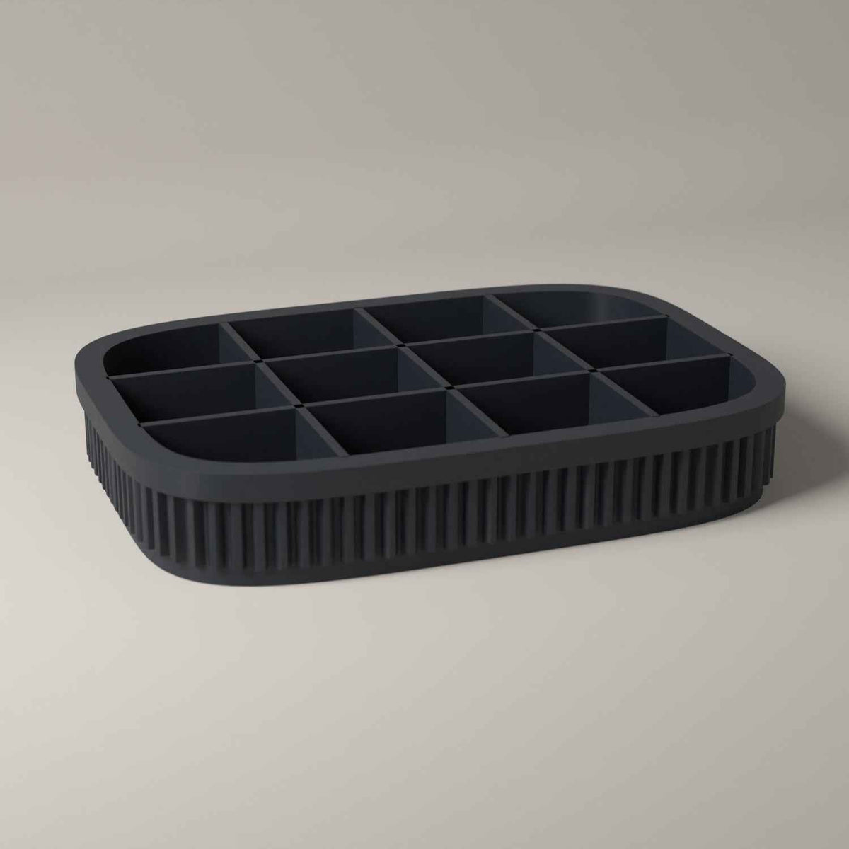 Earring Tray, Ribbed Jewellery Organiser for Studs and Small Earrings in grey