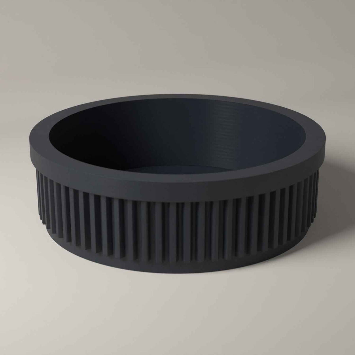 Ribbed Ring Holder Dish - Small Jewellery Tray for Rings and Studs in grey