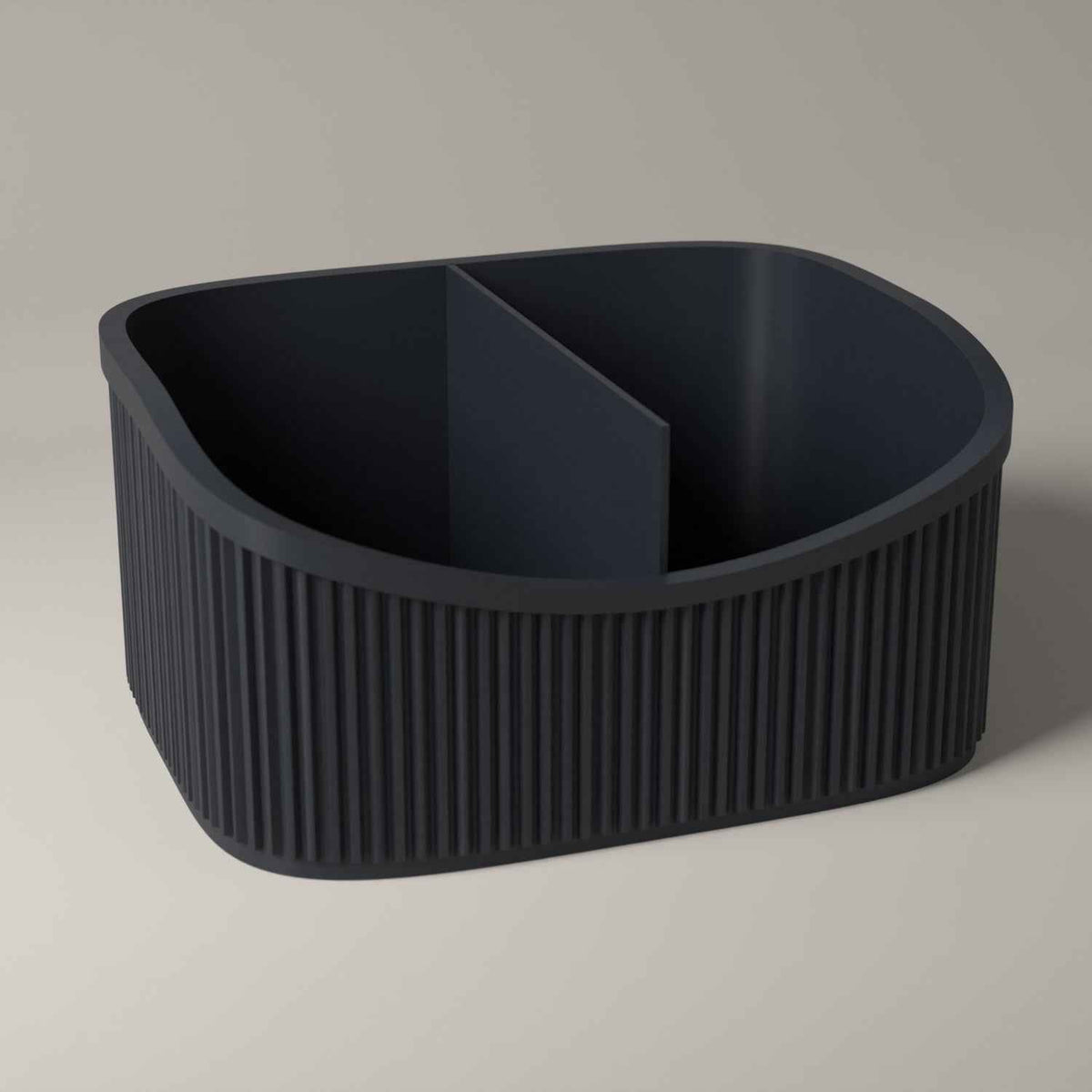 Desk Organiser, Ribbed Multi-Section Storage for Stationery in grey