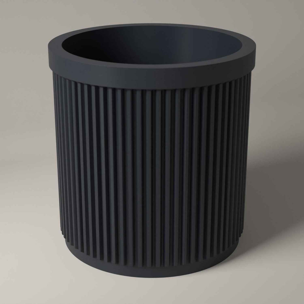 Pencil Pot, Ribbed Desktop Holder for Pens, Pencils and Markers in grey