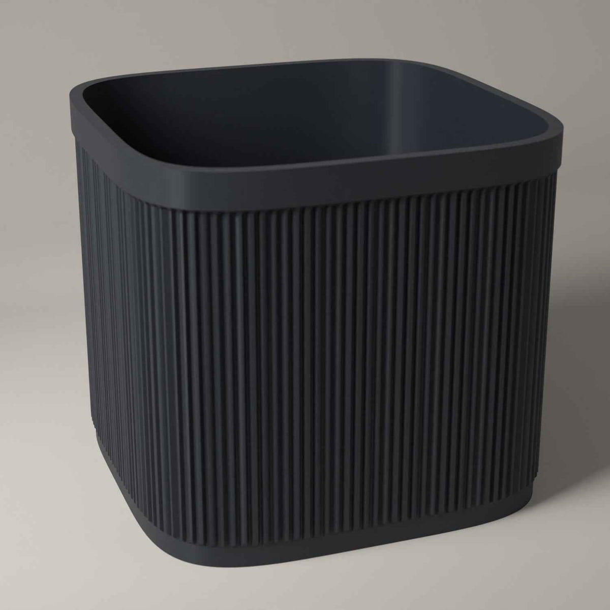 7 Inch Vinyl Record Crate, Ribbed Storage for Singles in grey