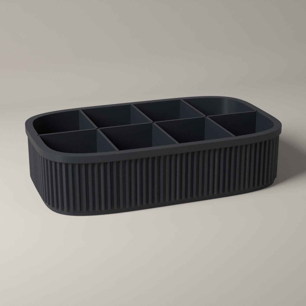 Ribbed Coffee Pod Organiser for Countertop Capsule Storage in grey