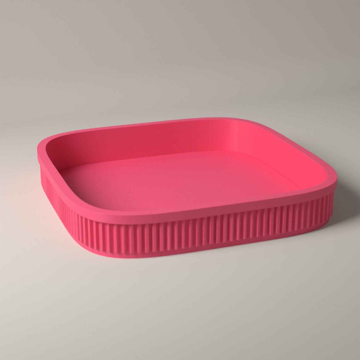 Dice Rolling Tray, Ribbed Tabletop Organiser for Board Games and RPGs in hot pink