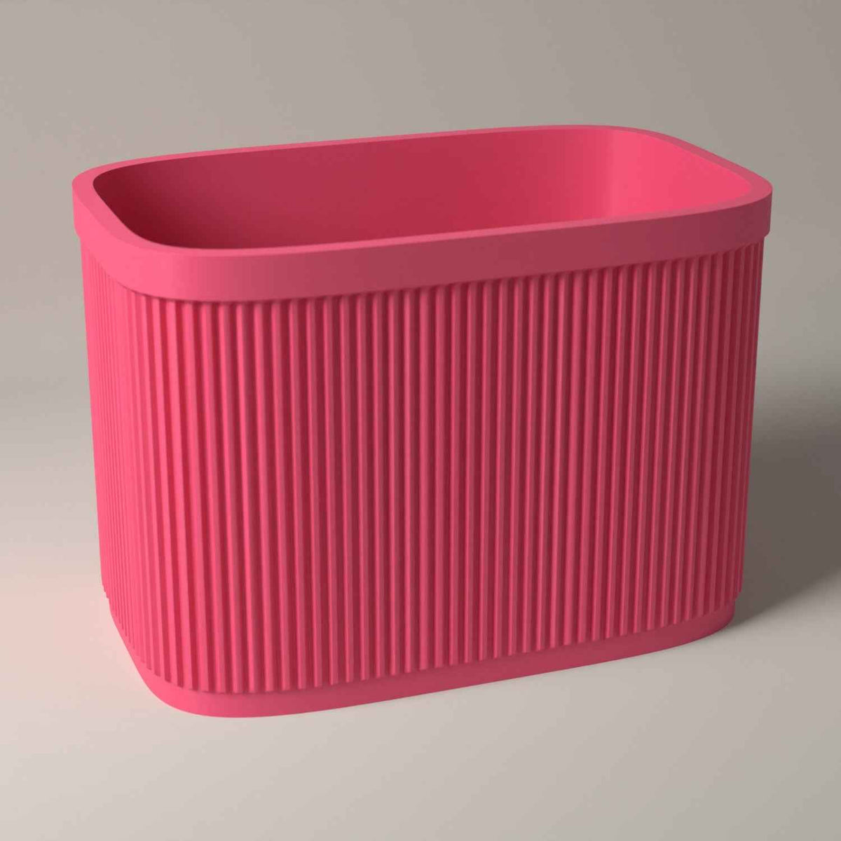 Ribbed 7 Inch Record Holder for Vinyl Singles - Open Record Storage in hot pink