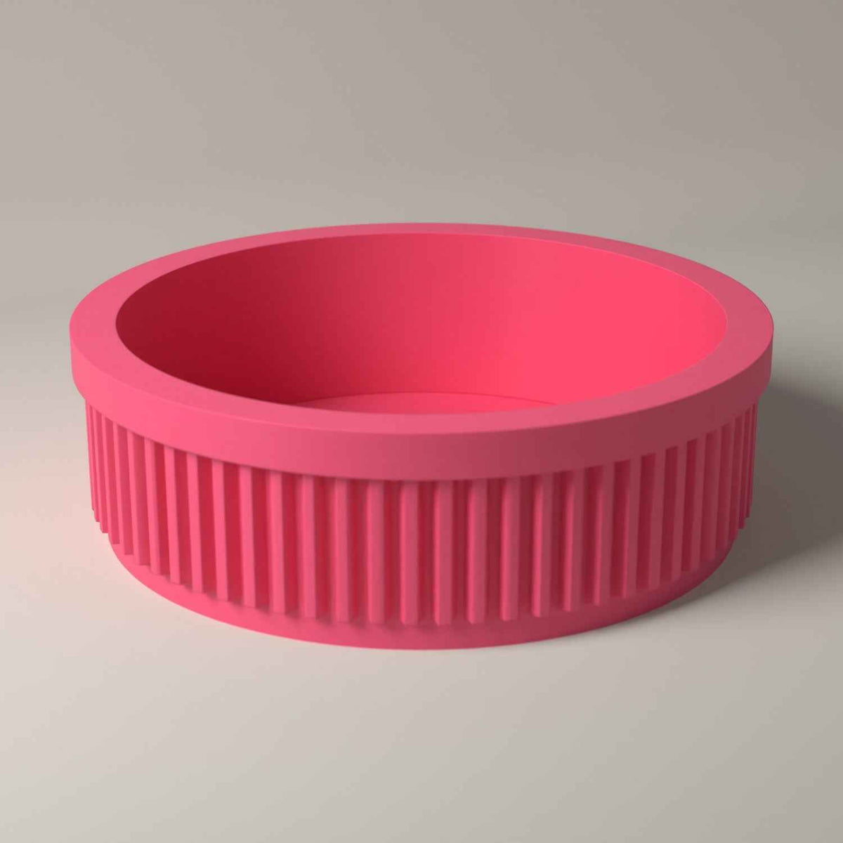 Ribbed Ring Holder Dish - Small Jewellery Tray for Rings and Studs in hot pink