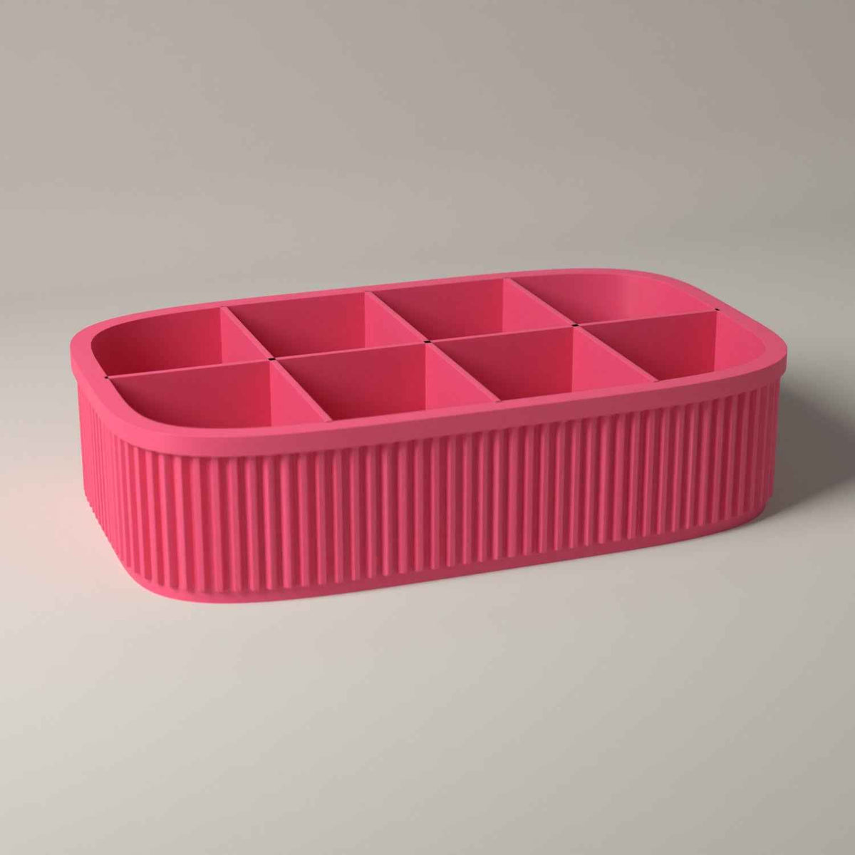 Ribbed Coffee Pod Organiser for Countertop Capsule Storage in hot pink